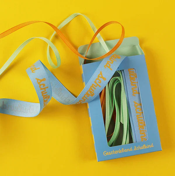 avy&yves - Geschenkband-Set "Schulkind" - türkis/gelb/mint - Makimo - Smart Kids