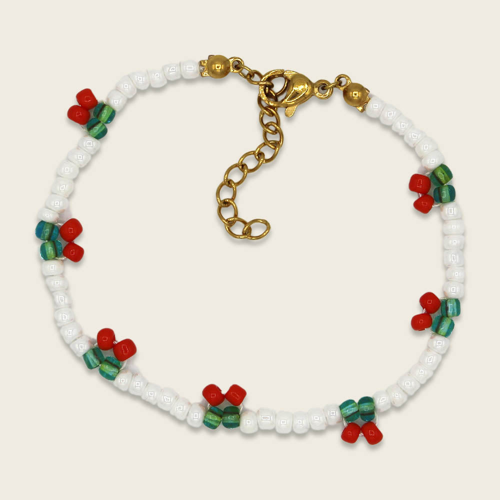 ava&yves - Perlenarmband "Kirschen für Mamas" mit Karabinerverschluss