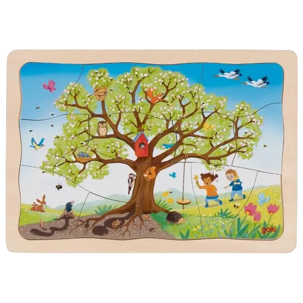 goki Schichtenpuzzle Mein Apfelbaum – Holzpuzzle für Kinder