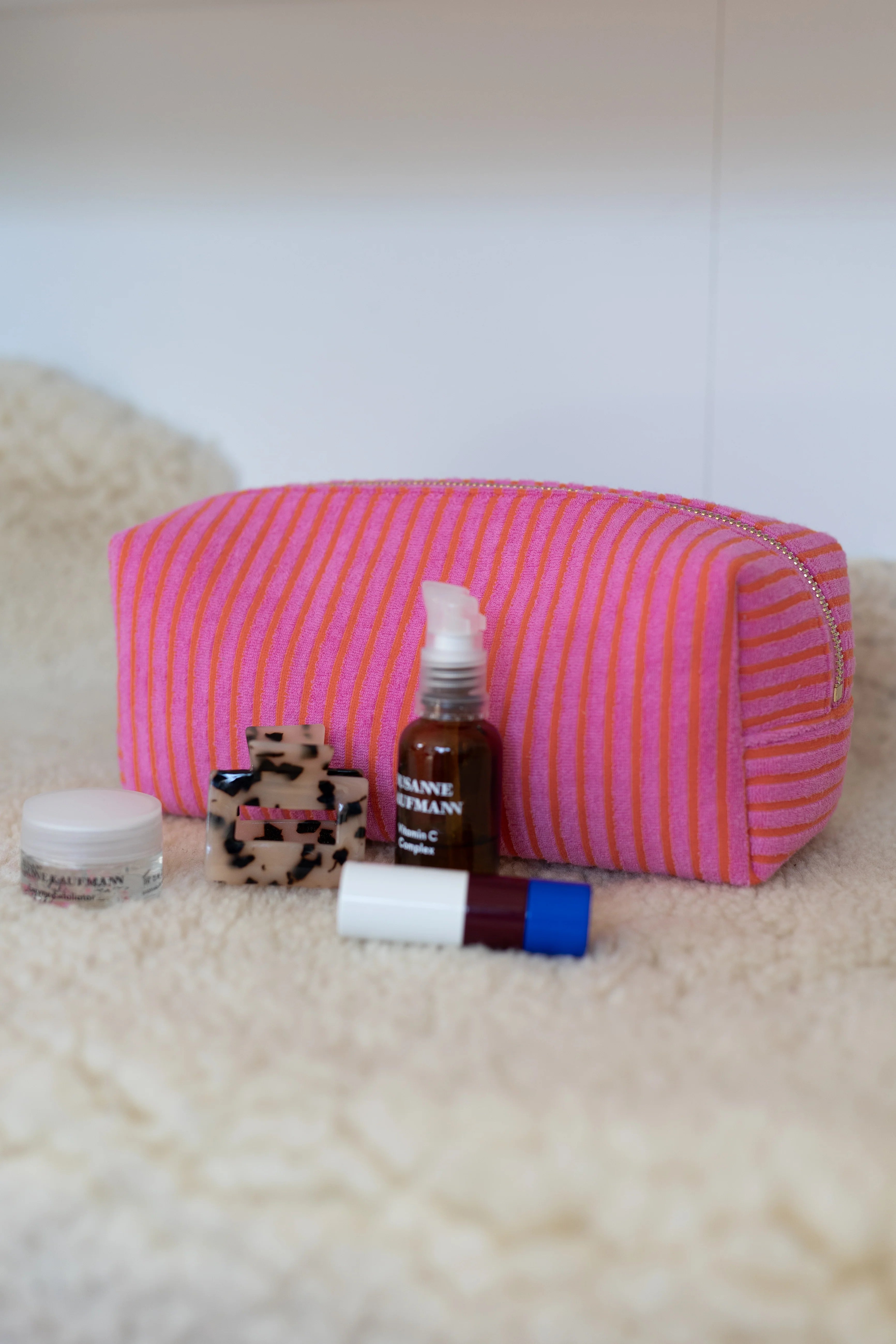 LUKKILY - Wash Bag Terry pink/orange