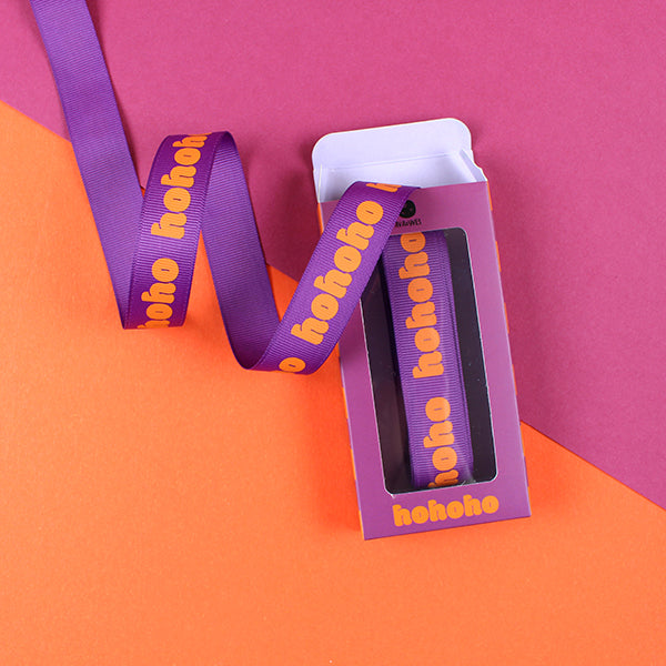 ava&yves - Geschenkband „hohoho“, fuchsia/orange, 5 m - Makimo - Smart Kids