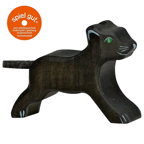 Holztiger Panther, klein – Holztier zum Spielen