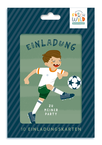 Grafikwerkstatt - Einladungskarten-Set "frech, wild & wunderbar", 10 Stück - Fußball