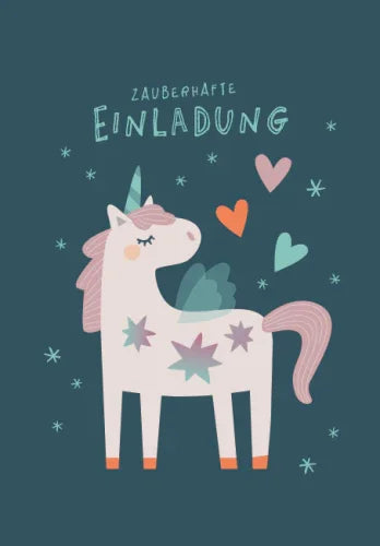 Grafikwerkstatt - Einladungskarten-Set "frech, wild & wunderbar", 10 Stück - Einhorn - Makimo - Smart Kids