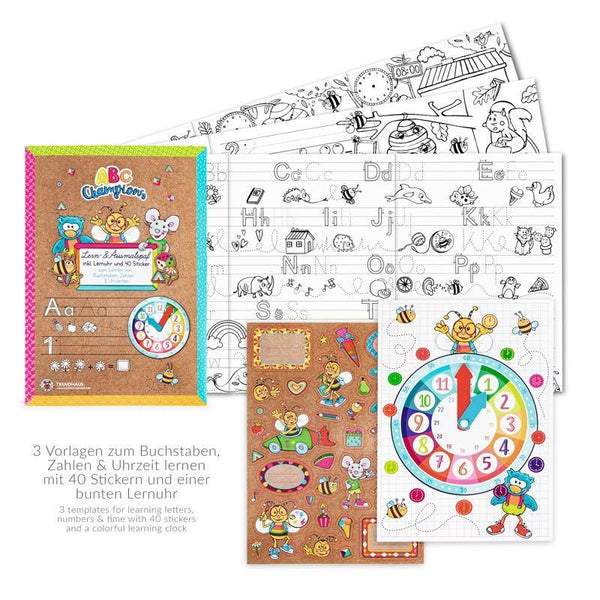 ABC CHAMPIONS Lern- & Ausmalspaß mit Lernuhr und Stickern - Makimo - Smart Kids