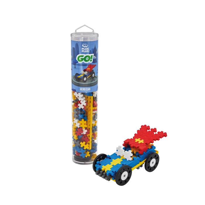 PLUS PLUS Kreativ-Bausteine GO! Auto Superheld – 200 Teile - Makimo - Smart Kids