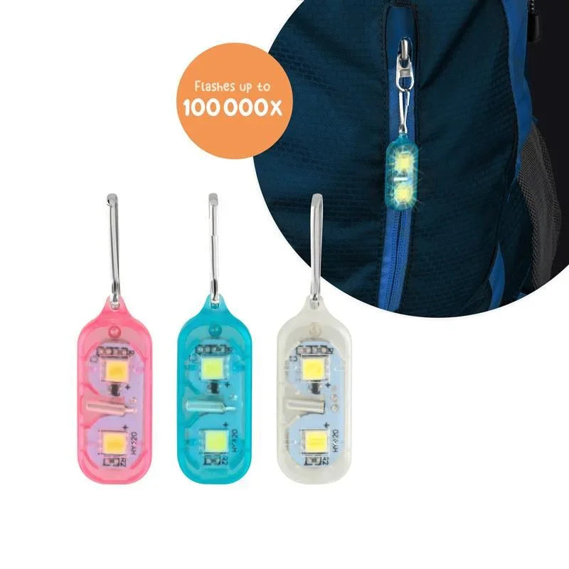 ABC CHAMPIONS Blinklicht-Anhänger 2er-Set – Sicherheitsblinkies mit Karabiner