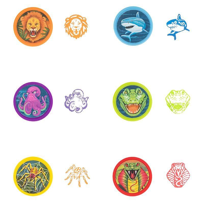 ZOO Stempel selbstfärbend – 6-fach sortiert mit Tiermotiven - Makimo - Smart Kids