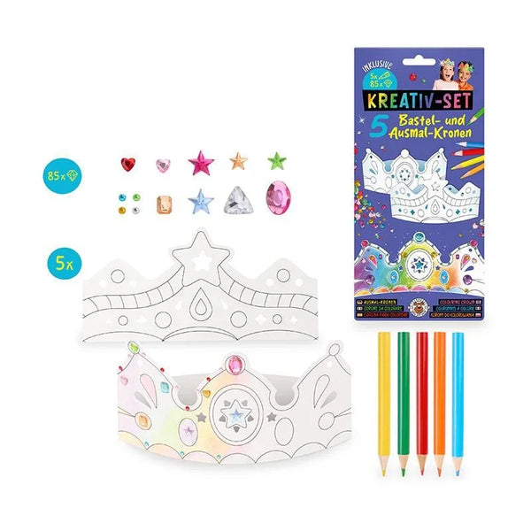 Bastel- & Ausmal-Kronen inkl. Diamantsticker & Buntstifte - Makimo - Smart Kids