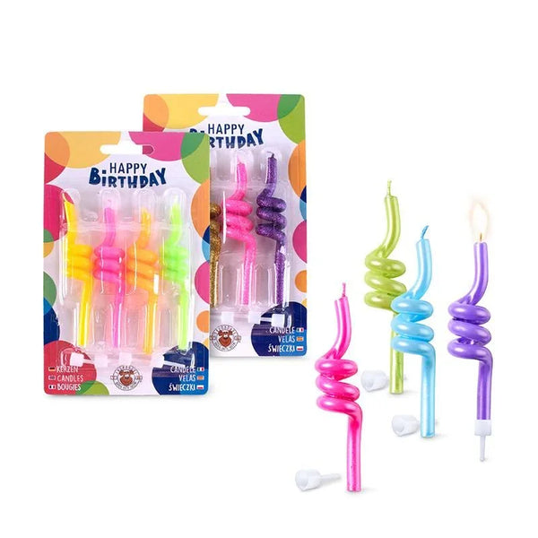 BF Swirly-Kerzen-Set 8-teilig – Glitzer, Neon & Metallic - Makimo - Smart Kids