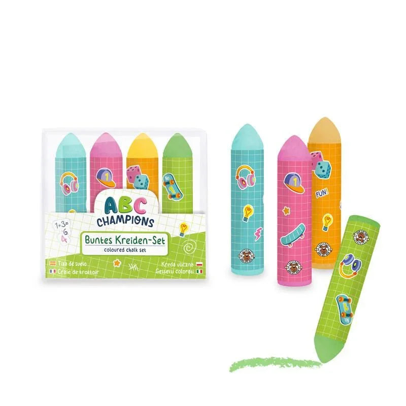 ABC-5 Kreiden 4er-Set – Bunter Malspaß für drinnen & draußen