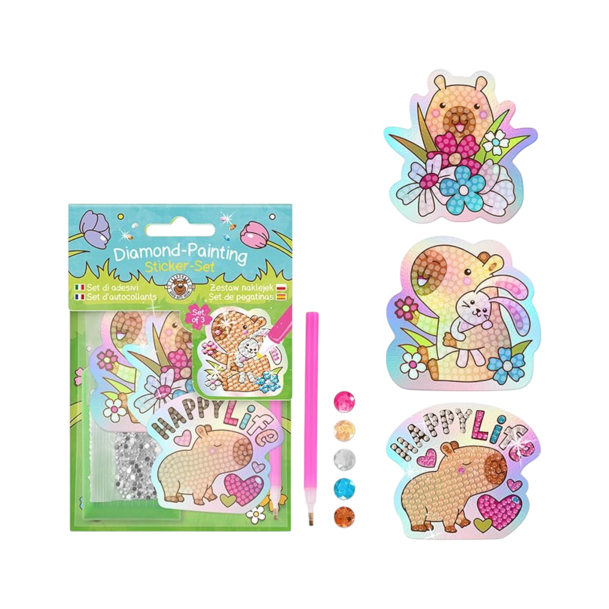Diamond-Painting Sticker-Set Capybara - Glitzer-Sticker - Makimo - Smart Kids