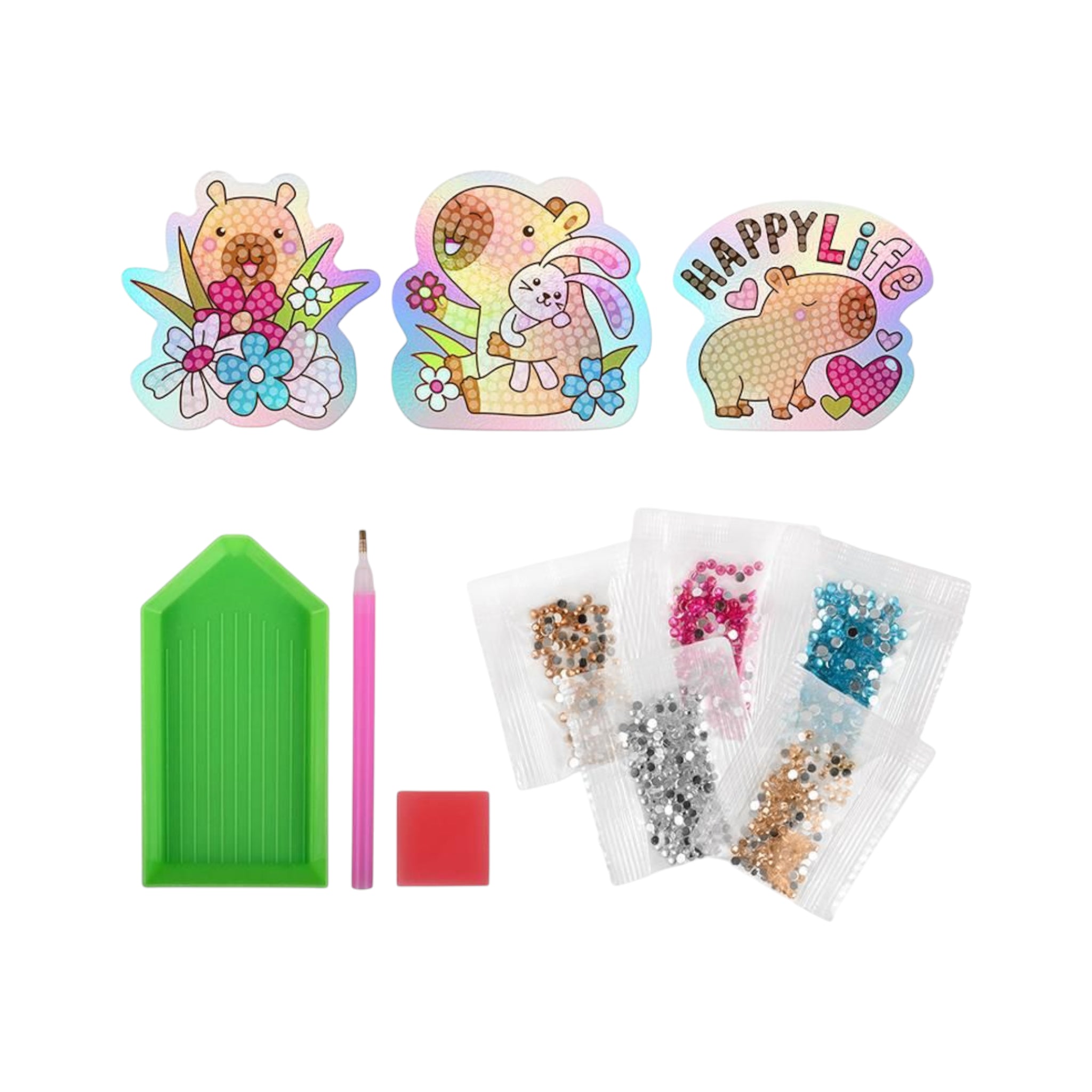 Diamond-Painting Sticker-Set Capybara - Glitzer-Sticker - Makimo - Smart Kids
