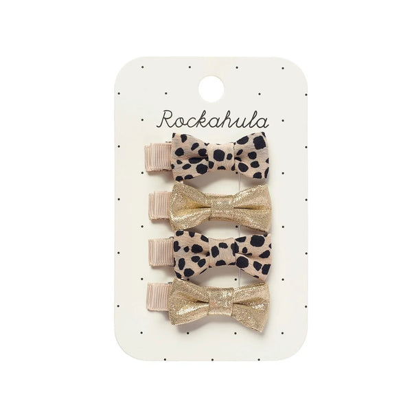 Rockahula Leopard Shimmer Mini Bow Clip Set – 4er-Set Mini-Haarclips - Makimo - Smart Kids