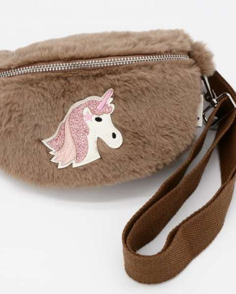 k:s me - Tasche Sidebag Plüsch Einhorn - Braun