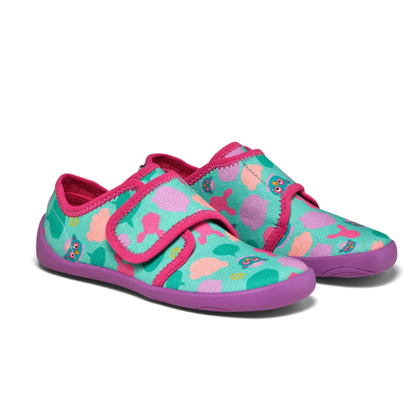 Affenzahn Barfußhausschuh Slipper Cotton Movy - Eule - Makimo - Smart Kids