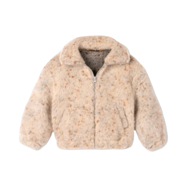Jacke "BLANCS" JUNIOR Beige Multi Dots - Dicke warme Oversize Jacke - Makimo - Smart Kids