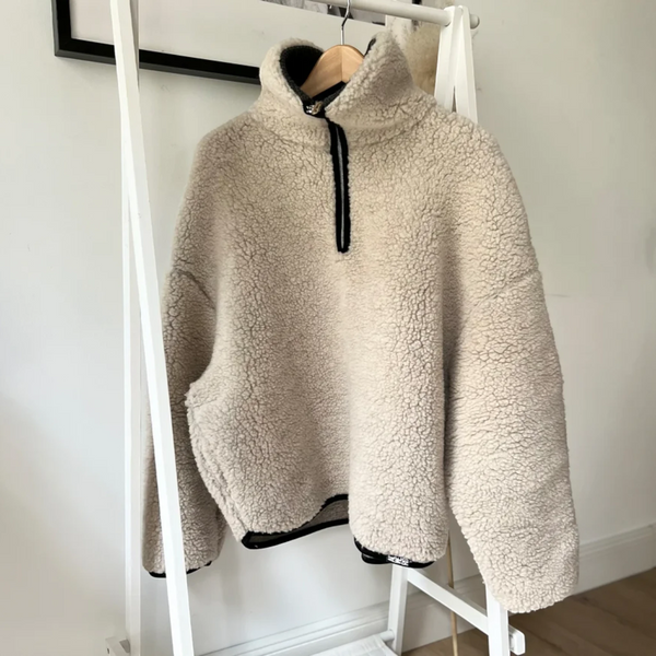 Sweater "BEL" Sand Brown - Woll-Fleece-Sweater Oversize Ultra Light - Makimo - Smart Kids