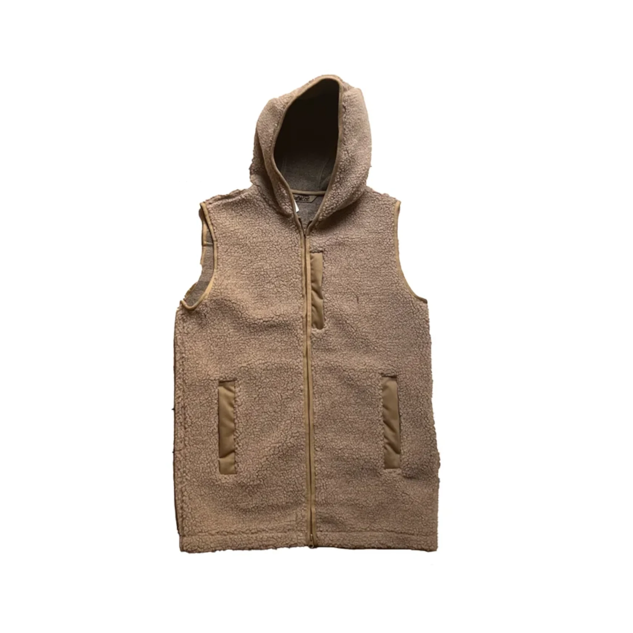 Weste "APRES" Adult Sand Brown Ultra Light - Halblange Wollweste mit Kapuze - Makimo - Smart Kids