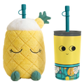 Asobu Pineapple Fuzzie „Pip the Pineapple“ – Isolierte Trinkflasche mit Plüschhülle 360 ml