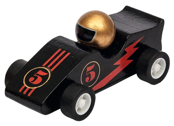 Kleine Rennwagen aus Holz mit Rückziehmotor