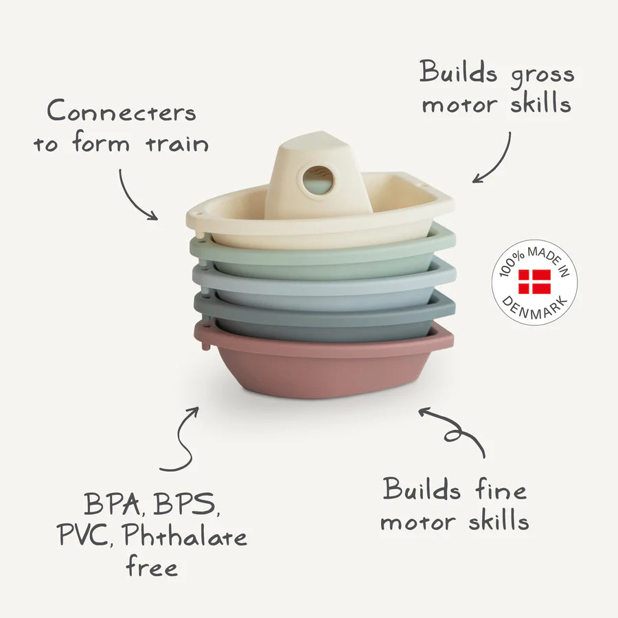 Mushie - Bath Boats Original – Stapelbare Badboote - Makimo - Smart Kids