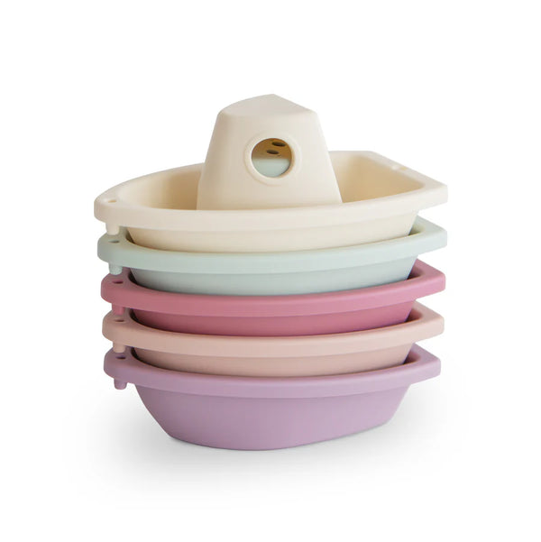 Mushie - Bath Boats Petal – Stapelbare Badboote