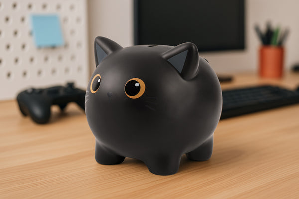 ITOTAL Spardose Schwarze Katze - 15cm