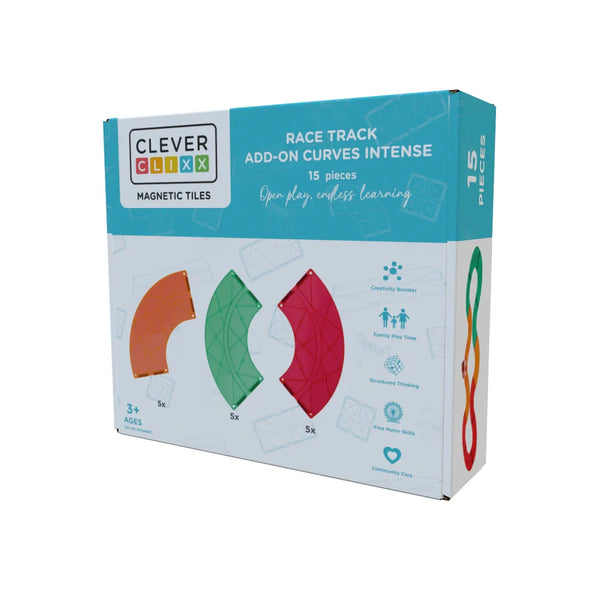 Cleverclixx - Race Track Add-On Curves Intense | 15 Teile (Erweiterungsset) - Makimo - Smart Kids