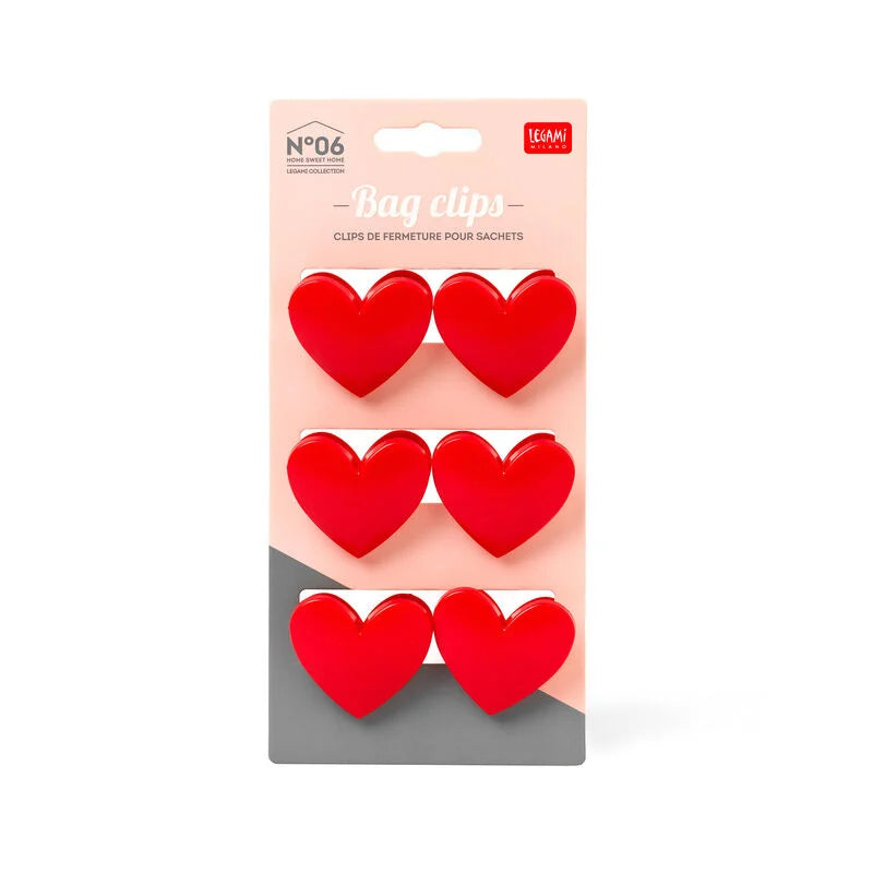 LEGAMI Set mit 6 Verschlussklammern - "Heart"