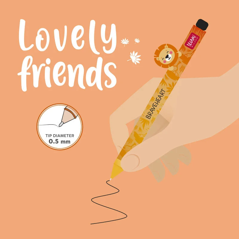 LEGAMI Gelstift mit Tierdeko "Lovely Friends" - Löwe