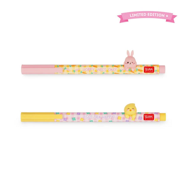 LEGAMI Set aus 2 Gelstiften mit Deko-Tierchen – Lovely Friends „Hoppy Easter“