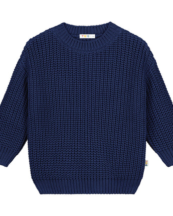 Chunky Knitted Sweater - Navy