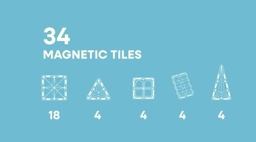 Cleverclixx - Magnetbausteine Stairs Set Intense (34-tlg.)