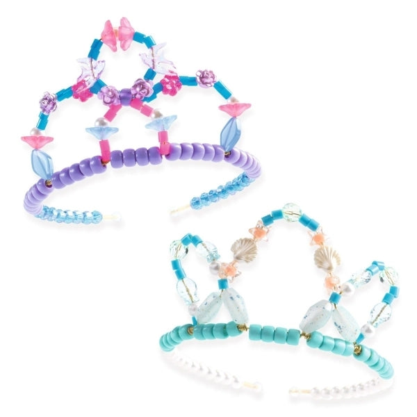 DJECO - Schmuck basteln: Tiaras Blau – Kreativset für funkelnde Kronen