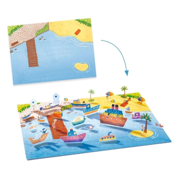 Djeco Sticker zum Aufstellen: Fahrzeuge