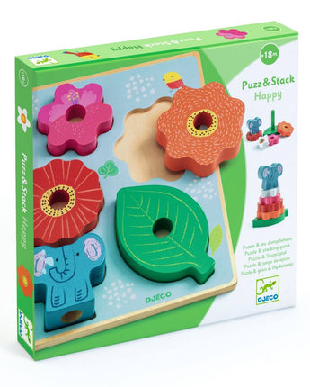 DJECO - Puzzle 2 in 1 Stapel "Happy"