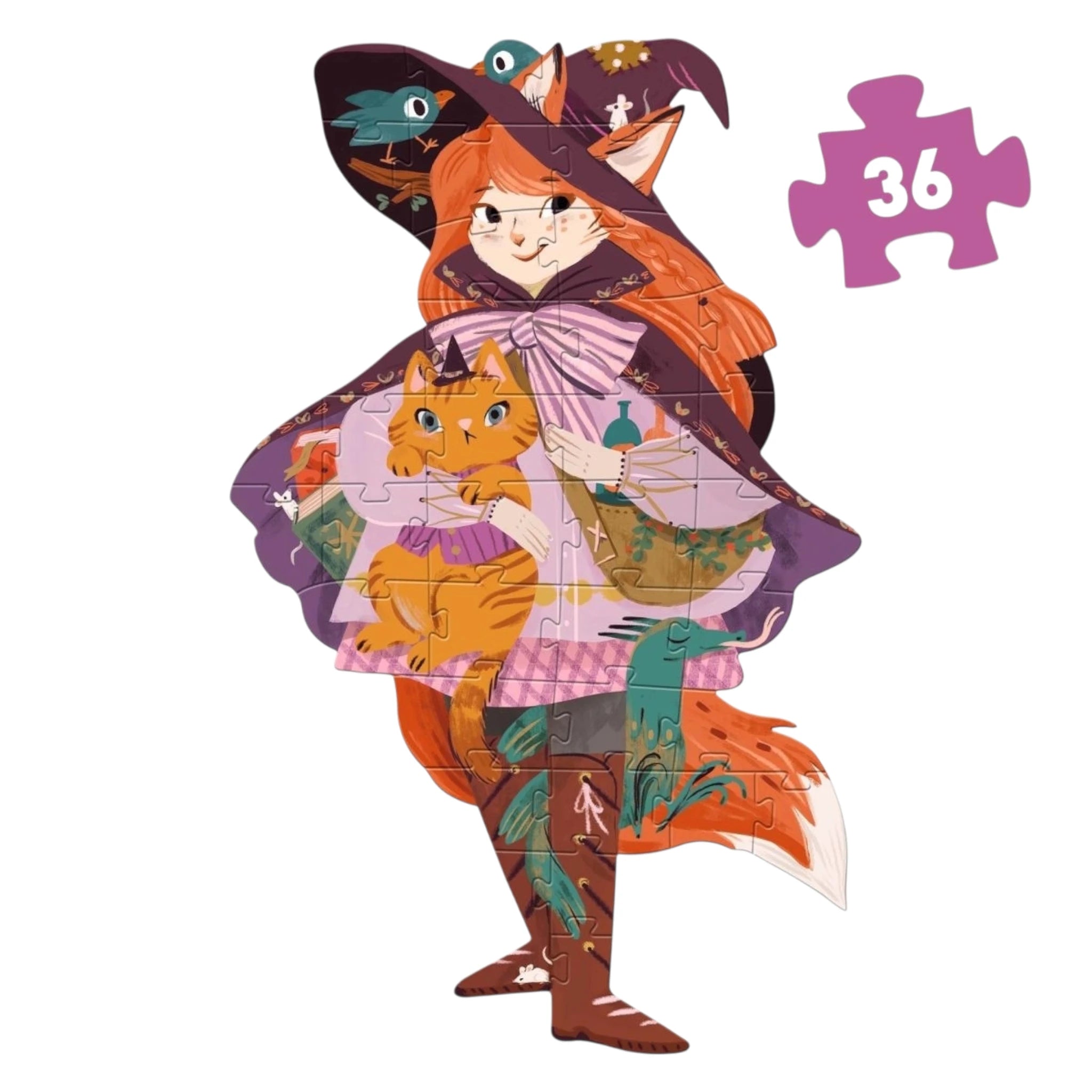 DJECO Bodenpuzzle Lily die Hexe - 36 Teile Riesenpuzzle - Makimo - Smart Kids