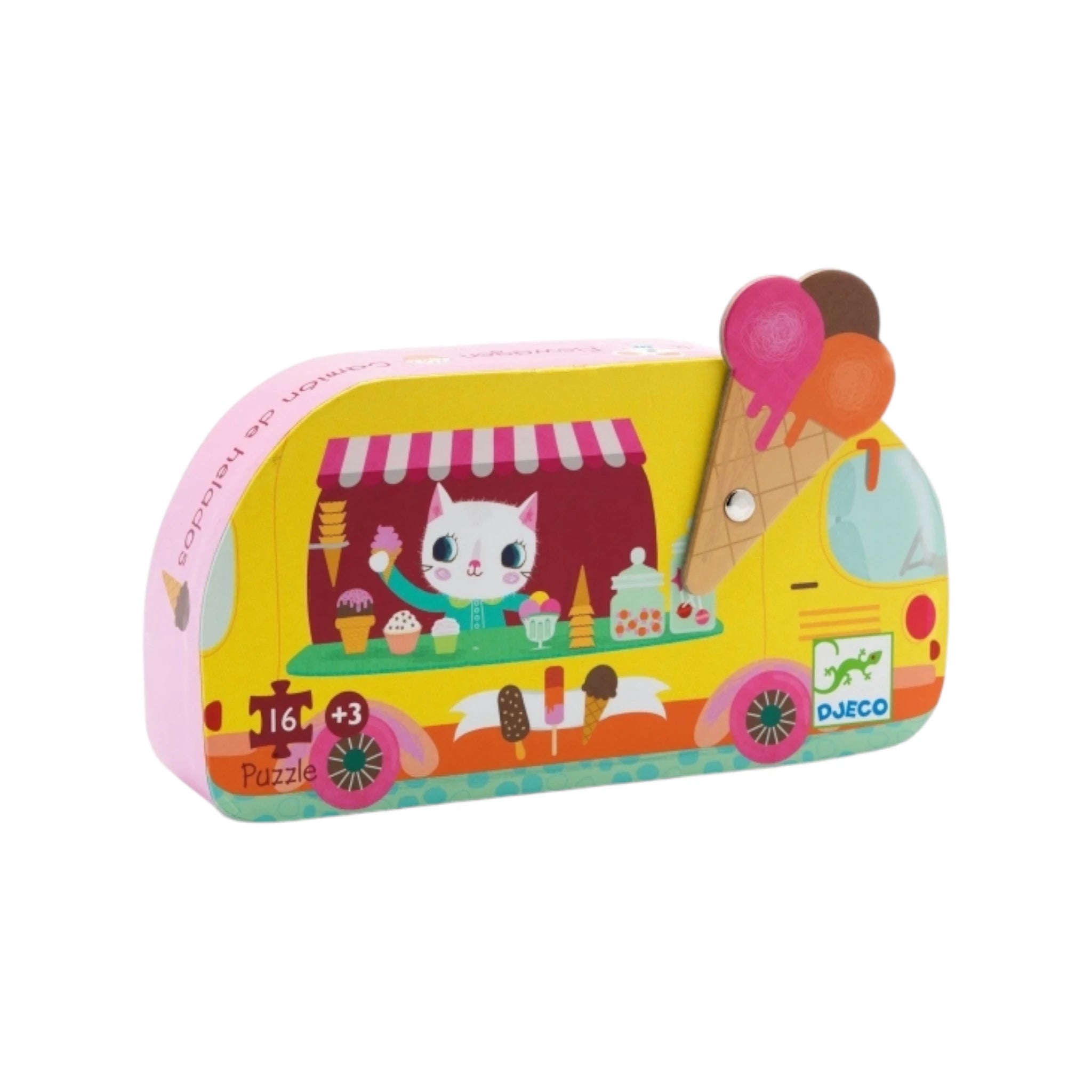 DJECO Puzzle Eiswagen - 16 Teile Silhouetten-Box Katzen - Makimo - Smart Kids