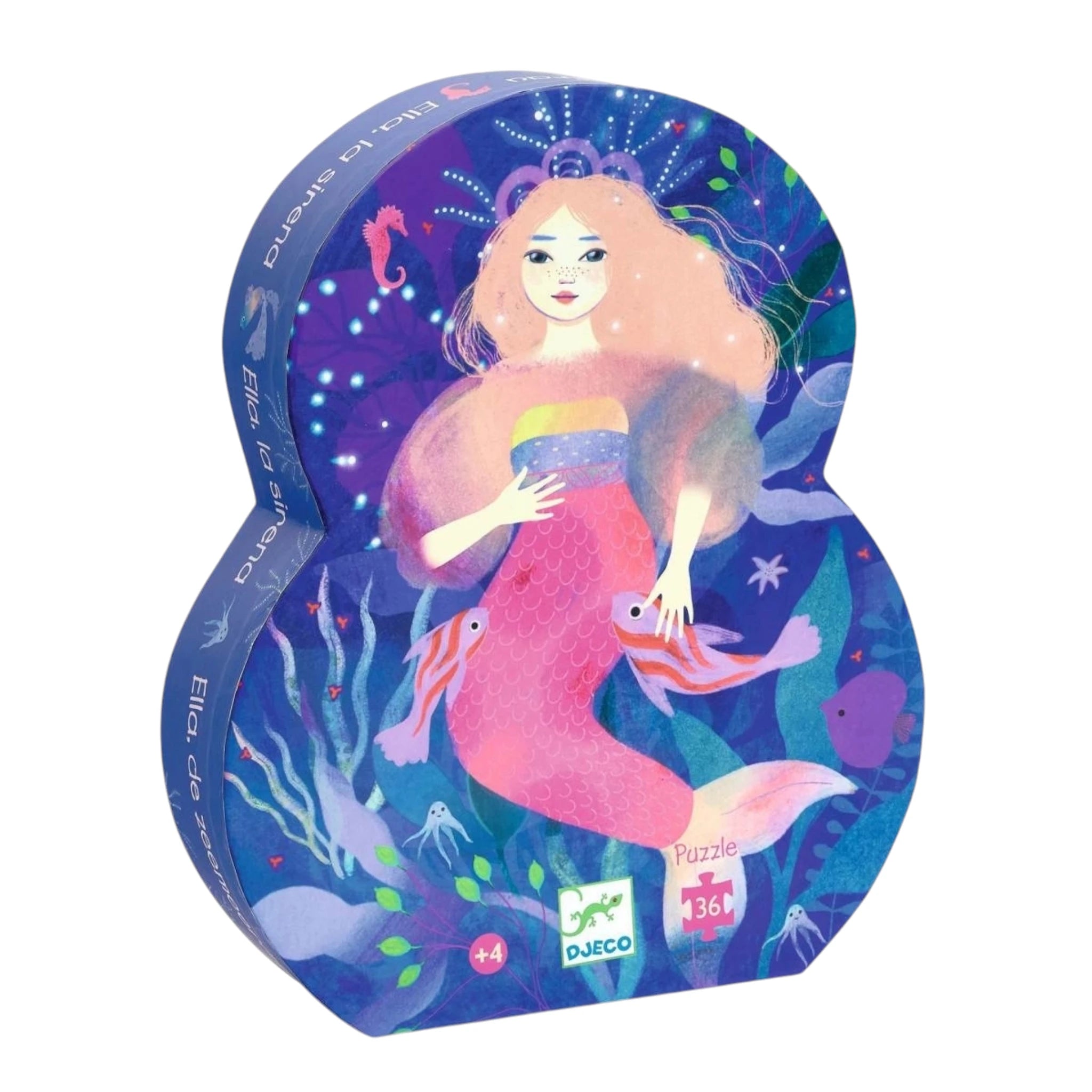 DJECO Puzzle Meerjungfrau Ella - 36 Teile Silhouetten-Box - Makimo - Smart Kids