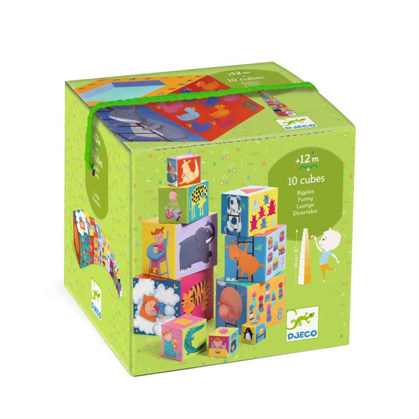 Djeco Stapelturm 10 funny blocks 86cm hoch ab 12M - Makimo - Smart Kids