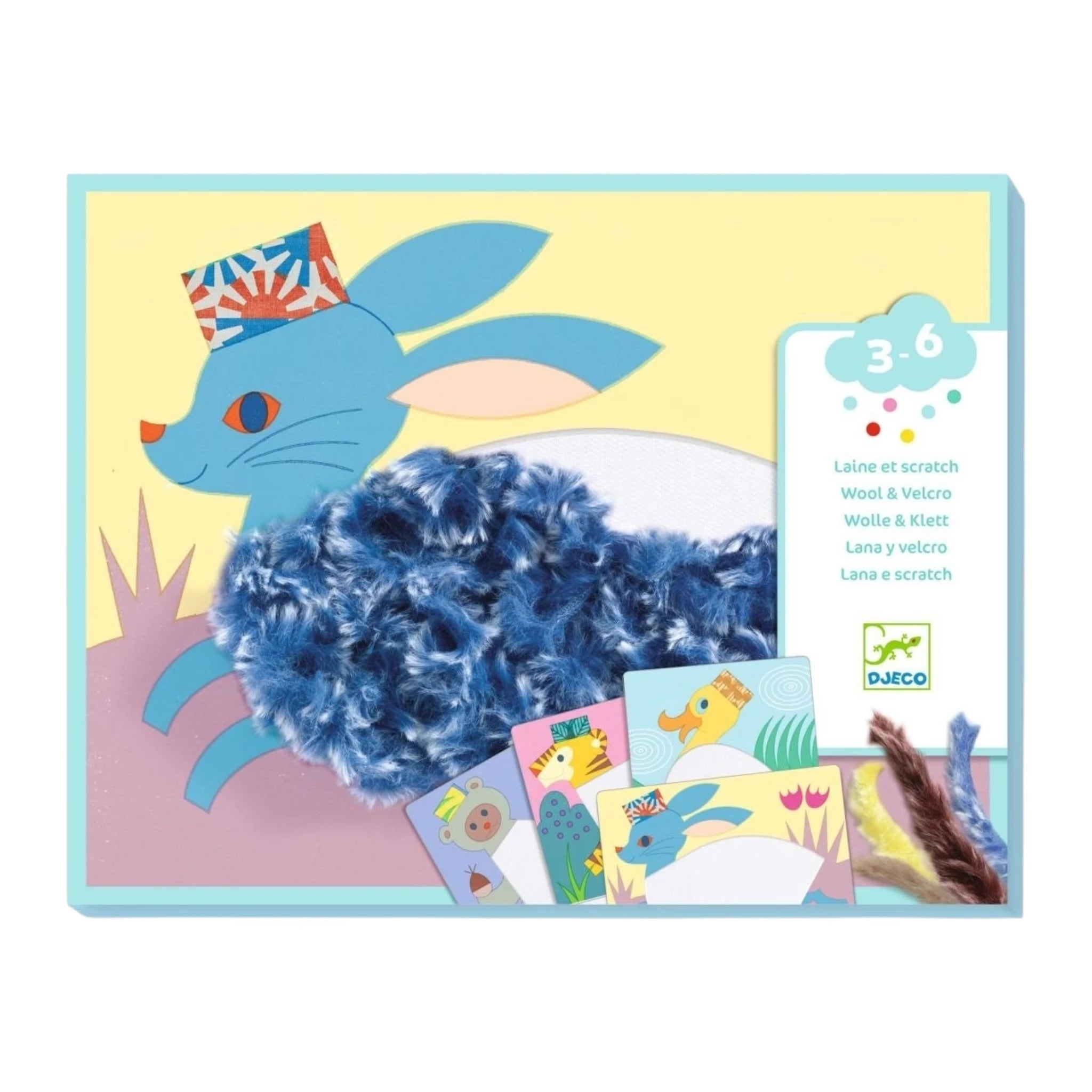 DJECO Bastelpackung 3-6: Mit Hut - Flauschige Wolle Kreativset für Kinder - Makimo - Smart Kids