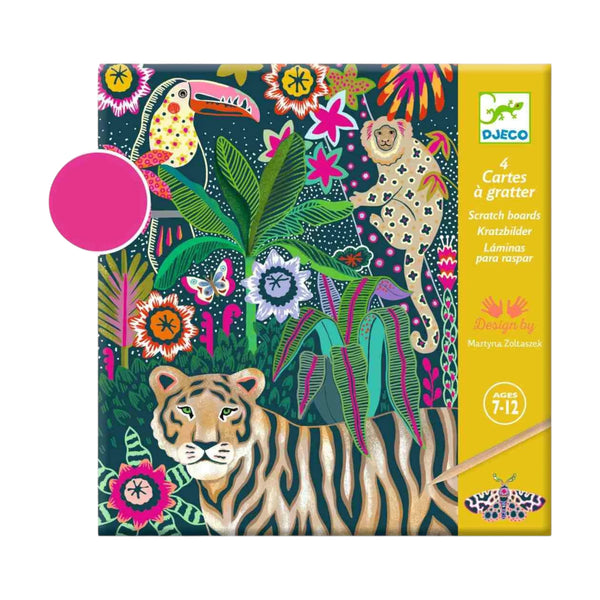 Djeco Kratzbilder Rococo 4 Neonfarben Set ab 7J - Makimo - Smart Kids