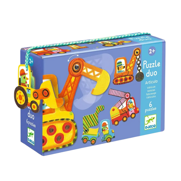 DJECO - Lernspiel: Puzzle duo "Bewegte Fahrzeuge"