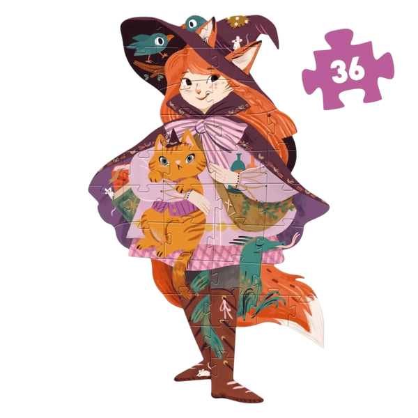 DJECO Bodenpuzzle Lily die Hexe - 36 Teile Riesenpuzzle