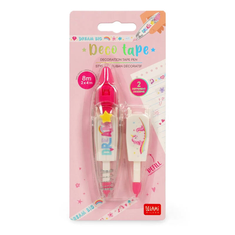LEGAMI Stift mit Dekoband – Deco Tape Einhorn – Legami