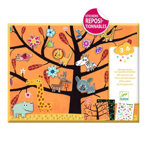 Djeco Sticker Tiere auf dem Baum 30 wiederverwendbar