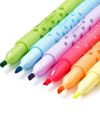 LEGAMI Set mit 6 löschbaren Textmarkern "Magic Highlighters"