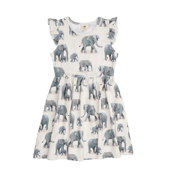 Walkiddy - Elephants-Ruffle Dress - Makimo - Smart Kids