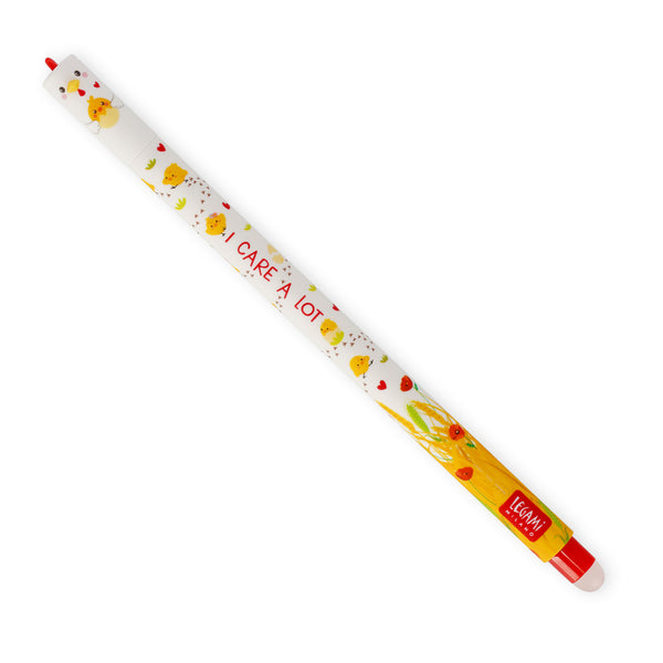 Legami - Löschbarer Gelstift Henne „I Care a Lot“ – Erasable Pen Rot